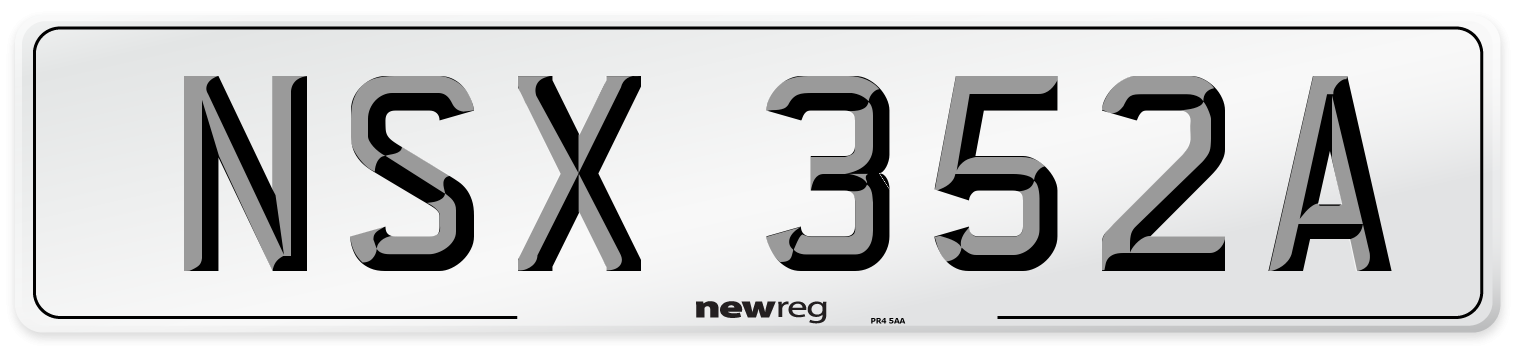 NSX 352A Number Plate from New Reg